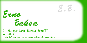 erno baksa business card